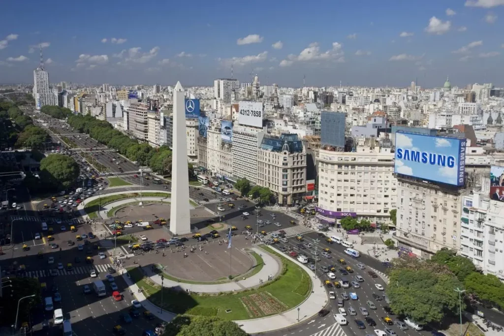visão panorâmica do obelisco de buenos aires 